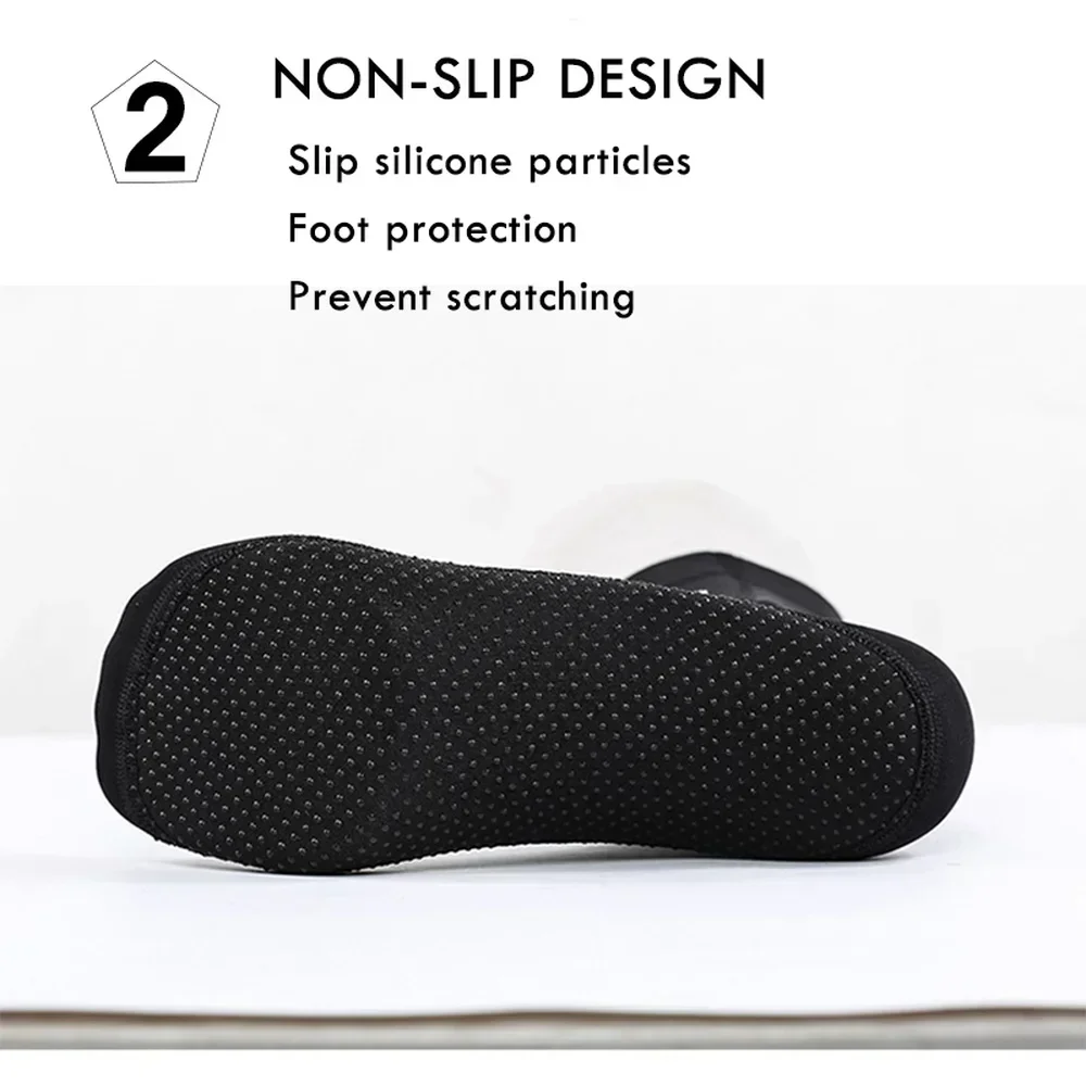 1 Pair 3mm Neoprene Diving Socks Men Women Fashion Color Matching Elastic Anti-slip Warm Anti-wear Ankle Socks Diving Surf Boots