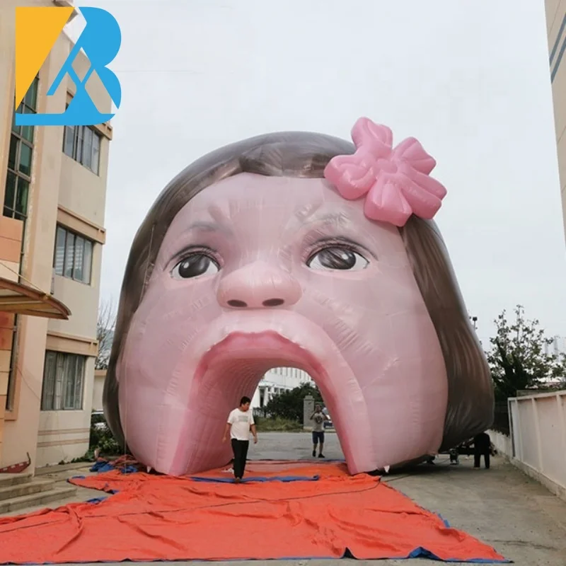 Custom Built Huge Blow up Head Tunnel for Happy Birthday Decoration Stage Toys