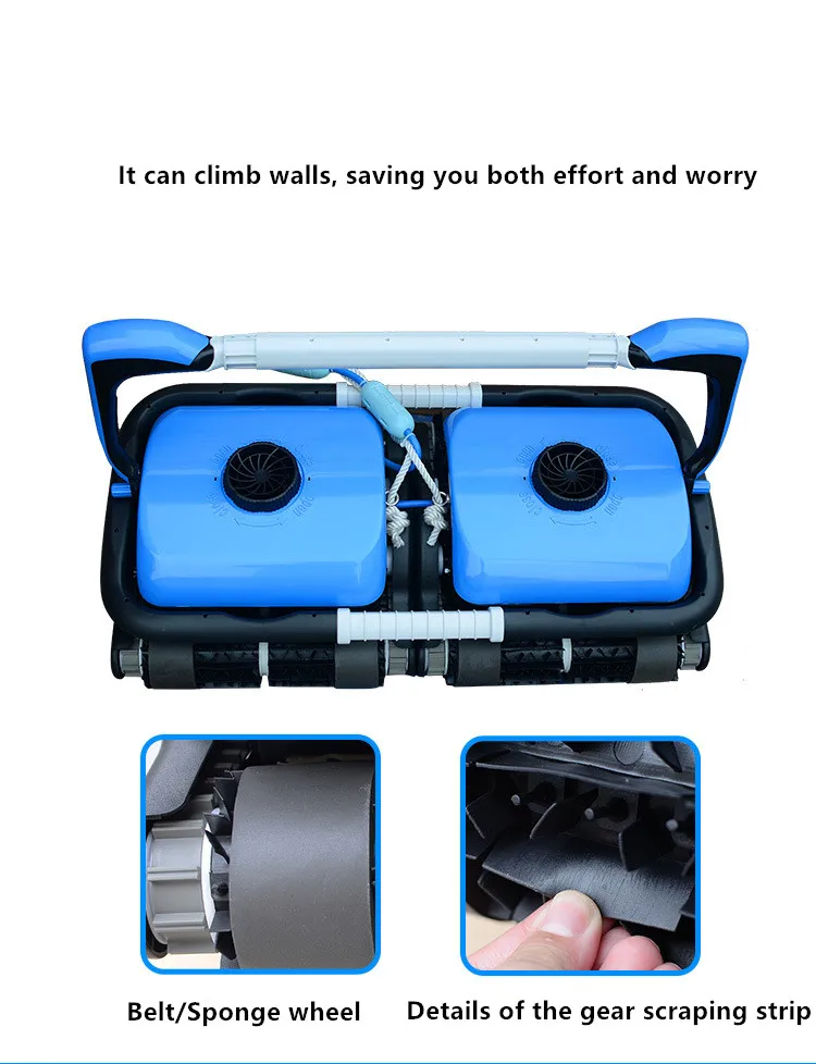 Hochleistungs-Doppelkopf-Automatikroboter, Wasserkrone, Wandkletterung, Abwasser, Saugnapf, Poolreinigung, Pool-Werkzeug-Zubehör