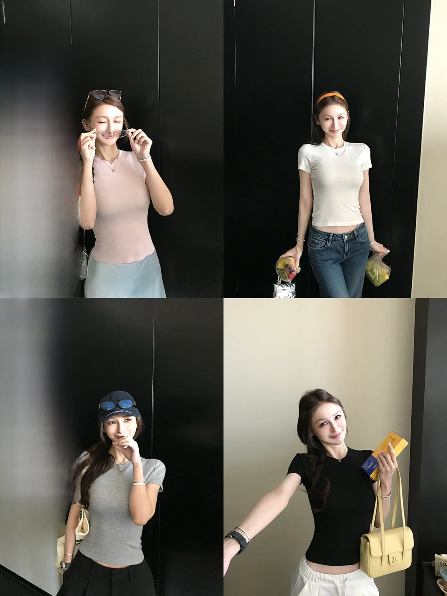 

Skk Store Silken Slim Fit T-irt ort Sve Silk Lyocell Elastic Kardaian Sle Top for Women Breathable Comfortable Spr...