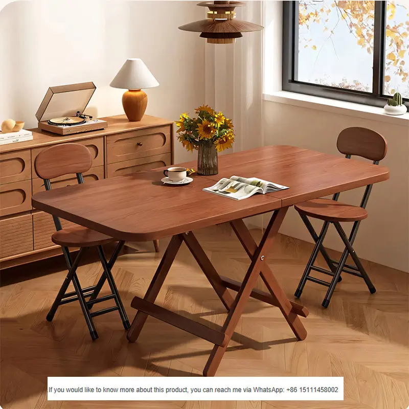 Foldable Dining Table Simple Portable Small Apartment Home Furniture Chair Set