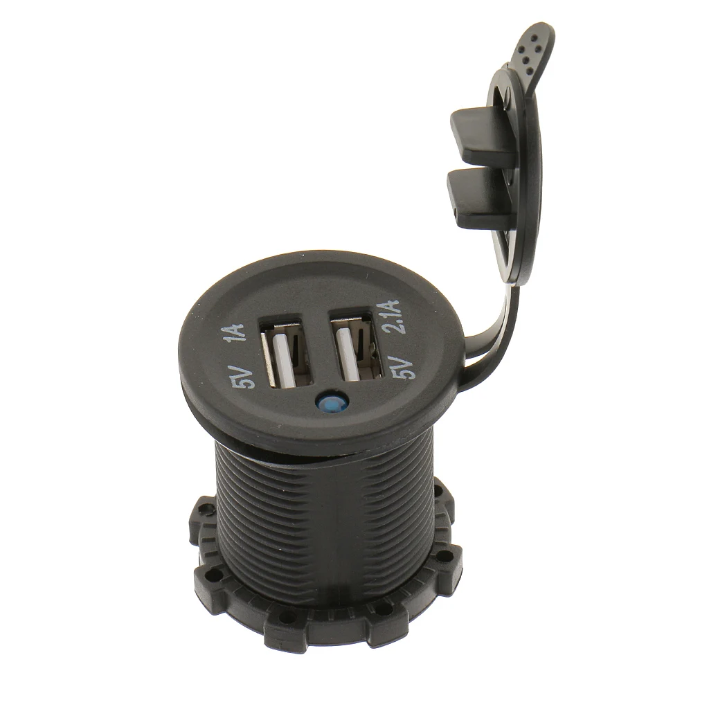 12V-24V Waterproof Motorcycle Car USB Port Charger Socket Outlet