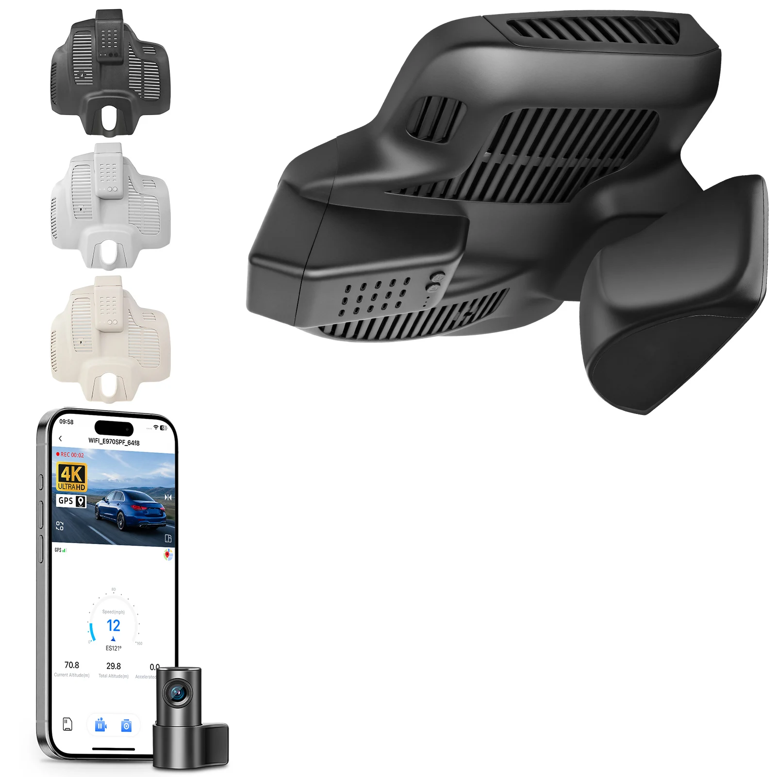 Mangoal 4k Dash Cam WiFi & APP GPS For Mercedes Benz E-Class Gen5 W213 (2017-2023) & Benz E53 E63 AMG (2018-2024) (Model C/D)
