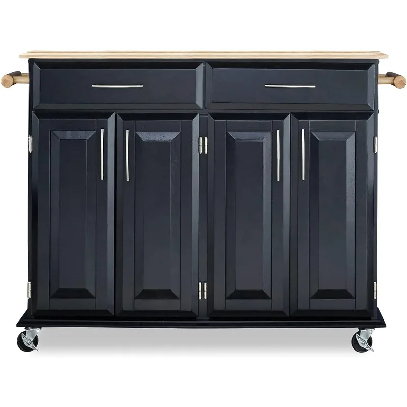 

Homestyles Kitchen Cart with Storage Dolly Madison, 48.25 Inches Wide, Black