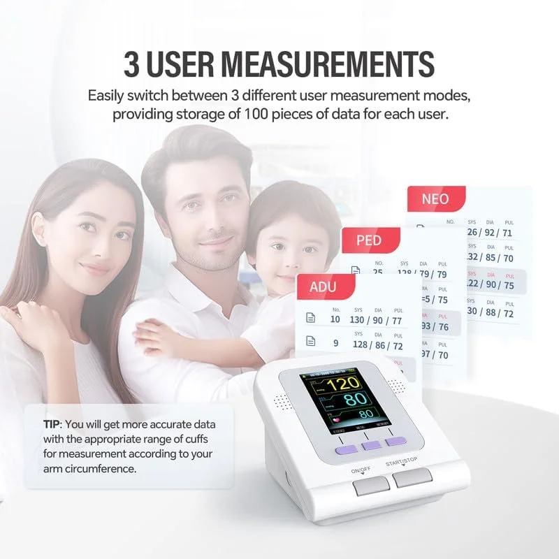 CONTEC08A Blood Pressure Monitor Electronic Sphygmomanoter Heart Rate Pulse measurement tool BP Meter +SPO2 Probe bp monitor