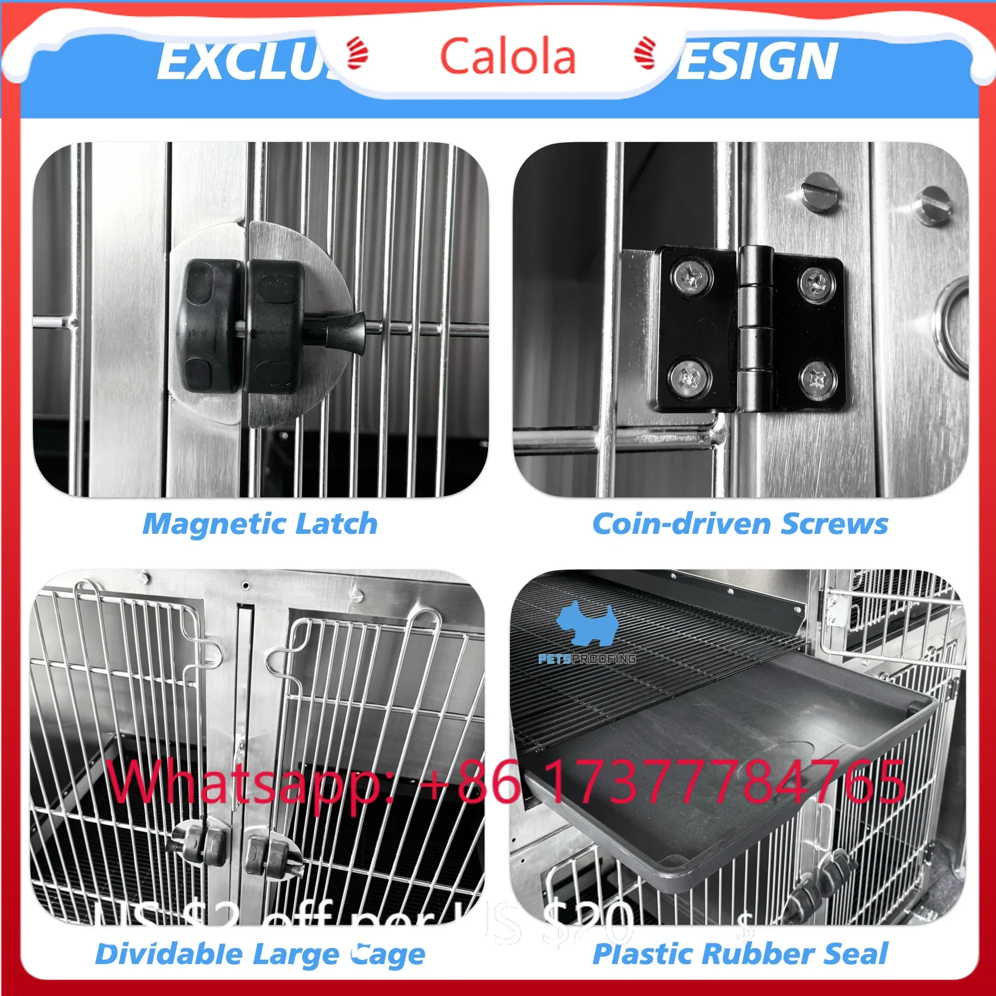 Petsproofing Modular Crates Large Dog Kennel Professional Puppy Cage Dog Back Pack Pet Carrier