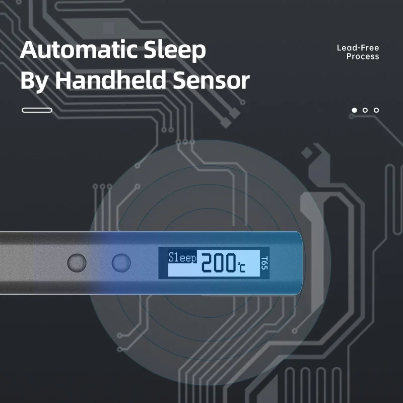 ALIENTEK Solder T65, stasiun pengerjaan ulang Solder las portabel PD 65W, Solder elektronik suhu dapat disesuaikan