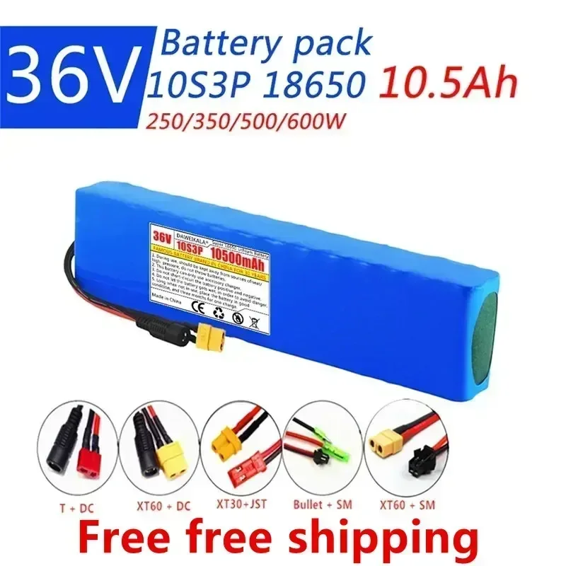 Batterie lithium-ion pour vélo électrique36V,18650 10500mah,10S3P, 350/500W,pour Scooter et Scooter électrique à haute puissance