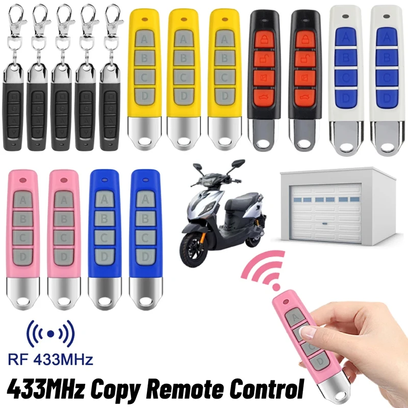 433Mh Remote Control Garage Gate Door Opener Remote Control Duplicator Clone Learning Rolling 4 Channe Code Cloning Code Car Key