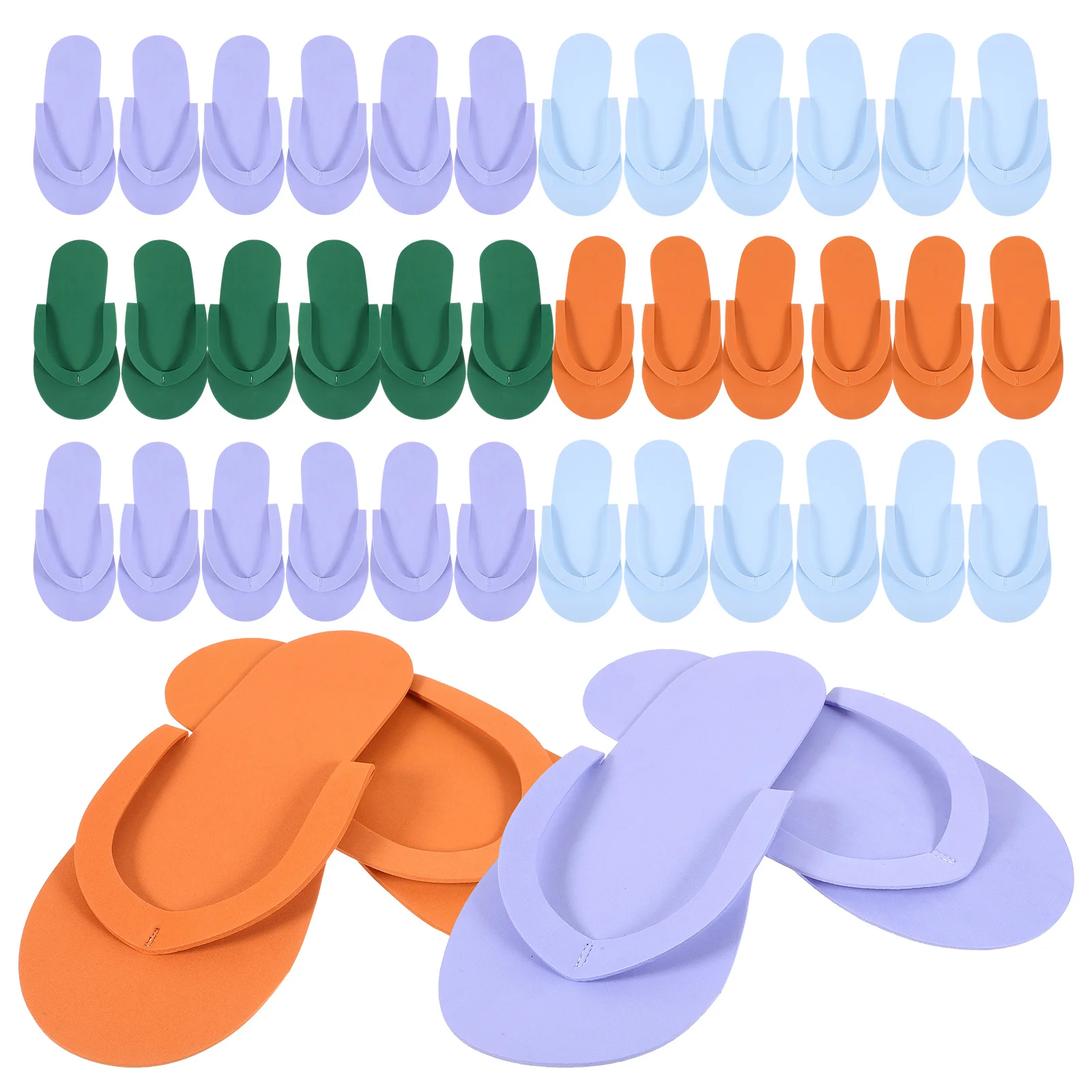 24 Pairs Pedicure Slippers Mens Guest at Home House Eva for Travel Shoes Man Single Manicure Footwear Women