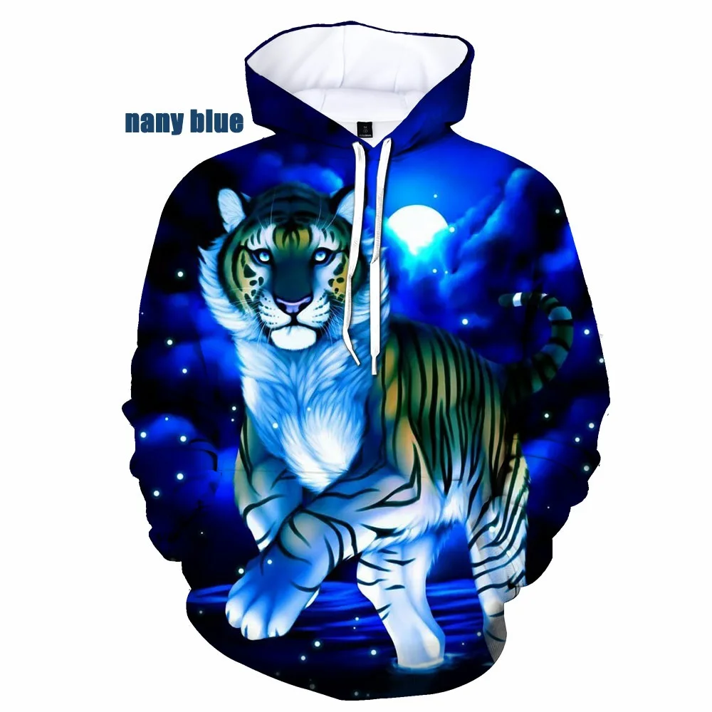 

Animasl Loose Fashion Men/Women Couples 3d Print Dreamy Tiger Hoodies Casual Sweatshirt Oversized Hooded