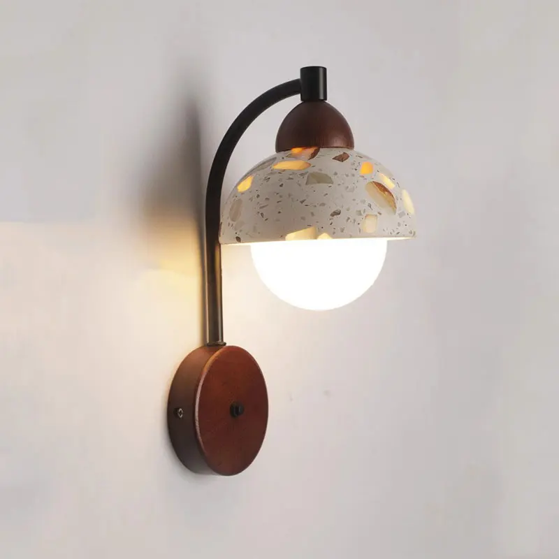 

Japanese Retro Creativity Wabi Sabi Style Translucent Stone Wall Lamp Living Room Bedroom Corridor Entrance Stairs Wall Light