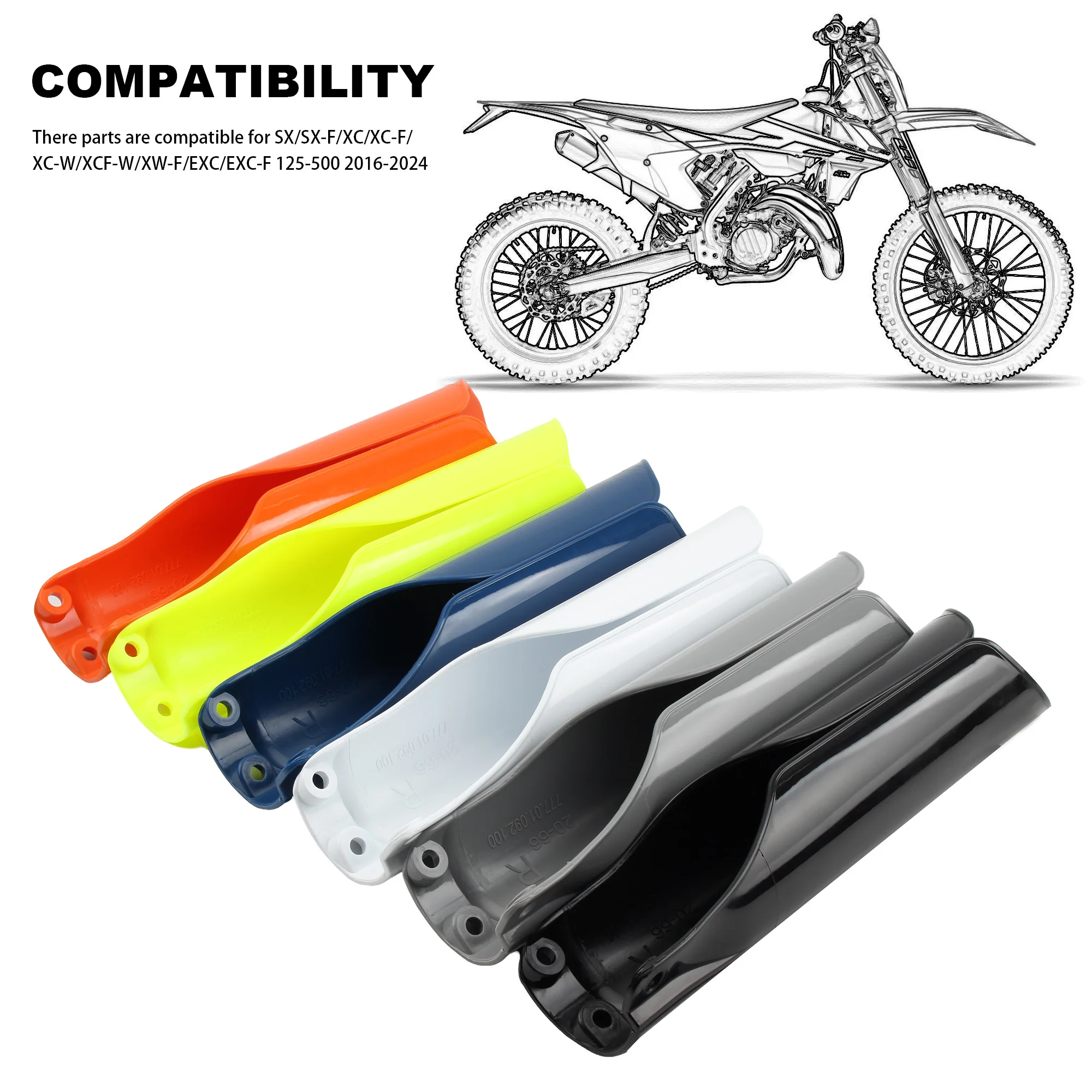 

Motorcycle Fork Shock Absorber Full Protection Cover For KTM EXC 250 SXF 350 XCF 450 2015-2024 Motocross Protector Accessories