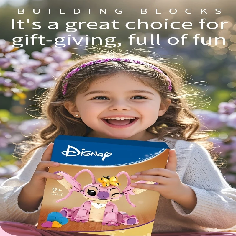 Nuovi blocchi di costruzione Stitch Angel CP 2025 - Giocattoli di cartone animato di grandi pezzi con orecchie mobili Regalo di assemblaggio per bambini per compleanno di ragazze dei ragazzi