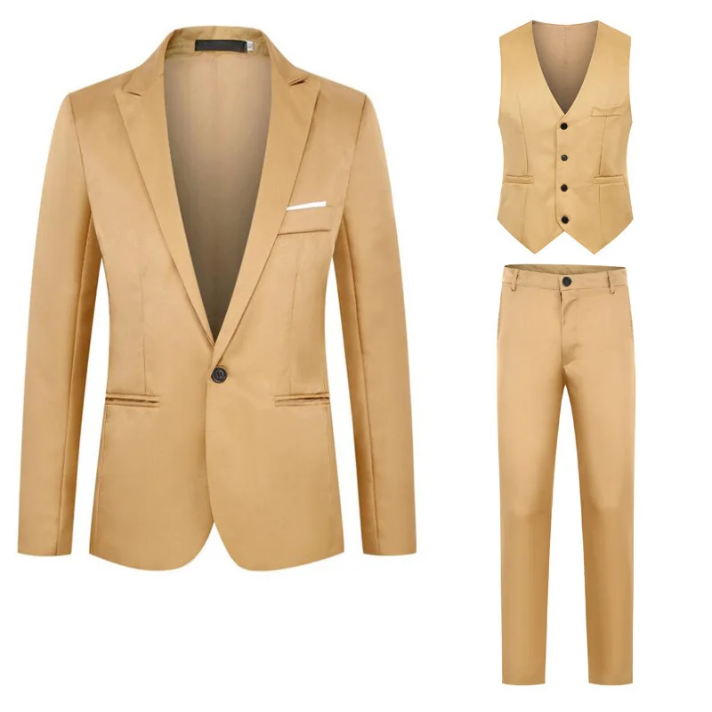 P-21 Business casual suits for men, three-piece suits, men's business formal suits, groomsmen suits