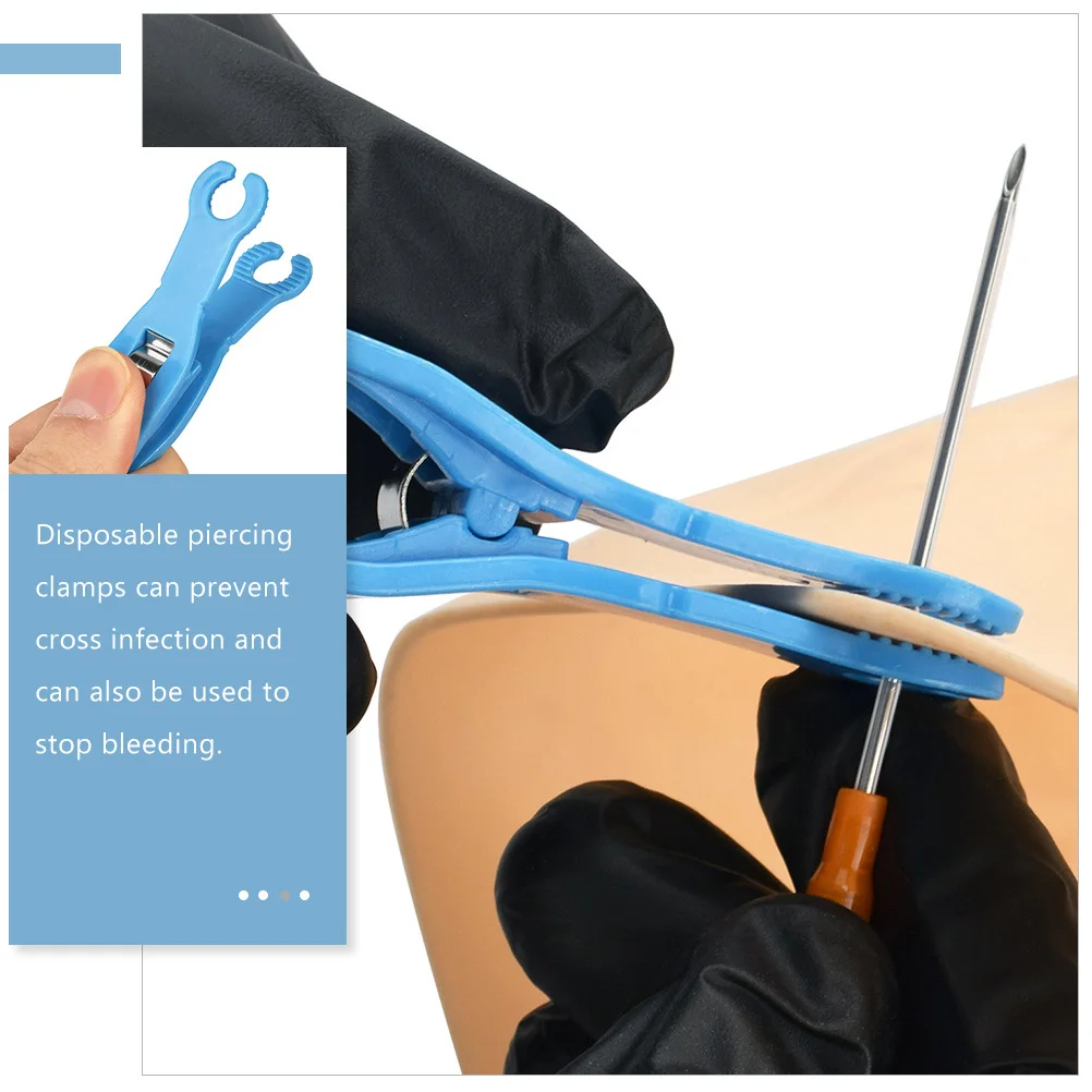 

5 Pcs Hemostatic Fixation Clip Piercing Clamp Disposable Body Clamps Tool Anti-skid Clips Holder Plastic Accessories