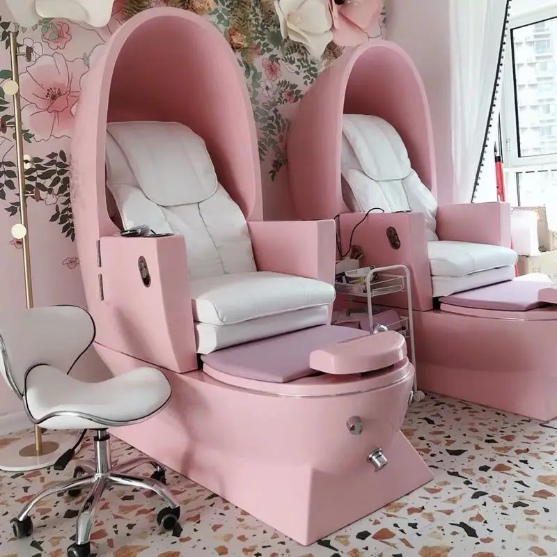 Populer Baby Pink Nyaman Kaki Spa Furniture Pijat Pedikur Kursi Dasar Kapsul Bentuk Telur Ruang Dengan Bahan Berkualitas Tinggi