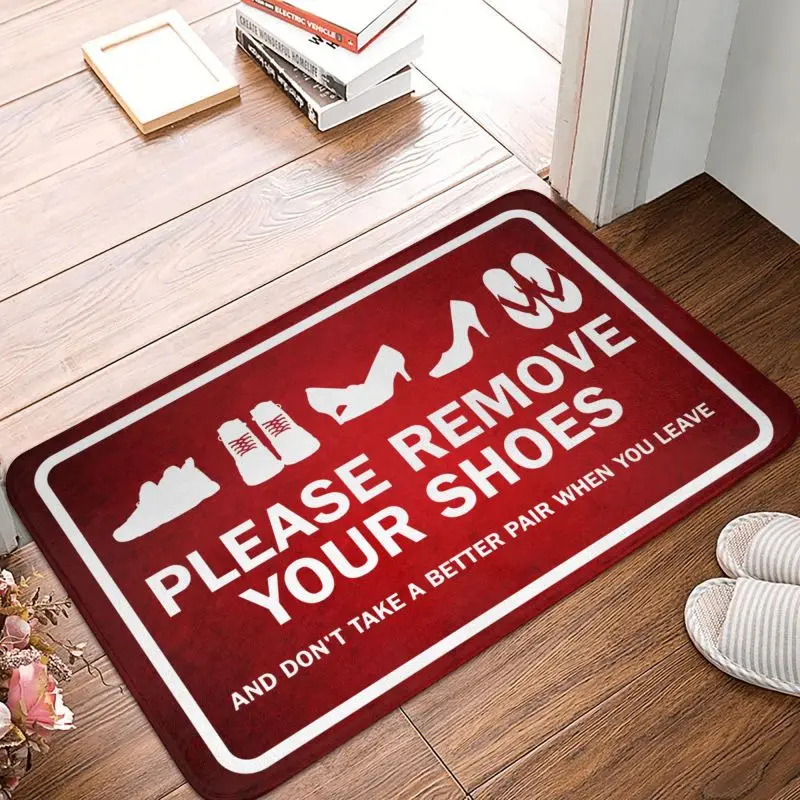 Custom Please Take Off Your Shoes Doormat Mat Anti-Slip Kitchen Bathroom Garden Welcome Rug Carpet 40*60cm