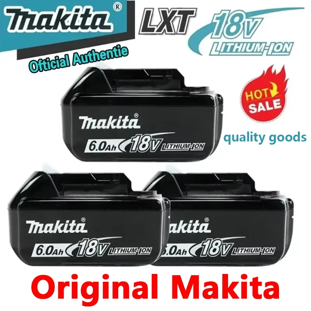 Original Makita 18V Battery Rechargeable Power Tool Makita 18V Battery, Replaceable 5Ah/6Ah Battery Lithium-ion, 1850 BL1860B 6A