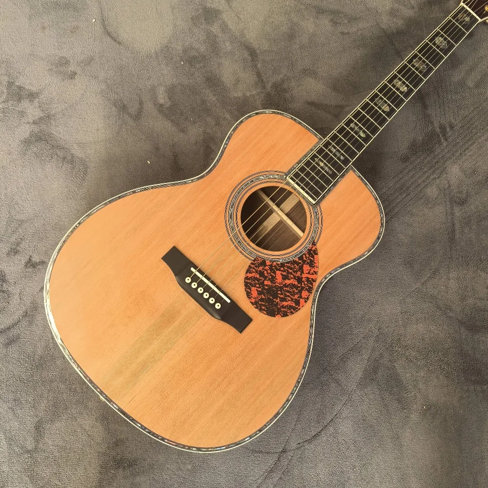 

40-inch OM Series with Red Pine Top Acoustic Guitar Ebony Fingerboard 6 Strings Gold Tuners