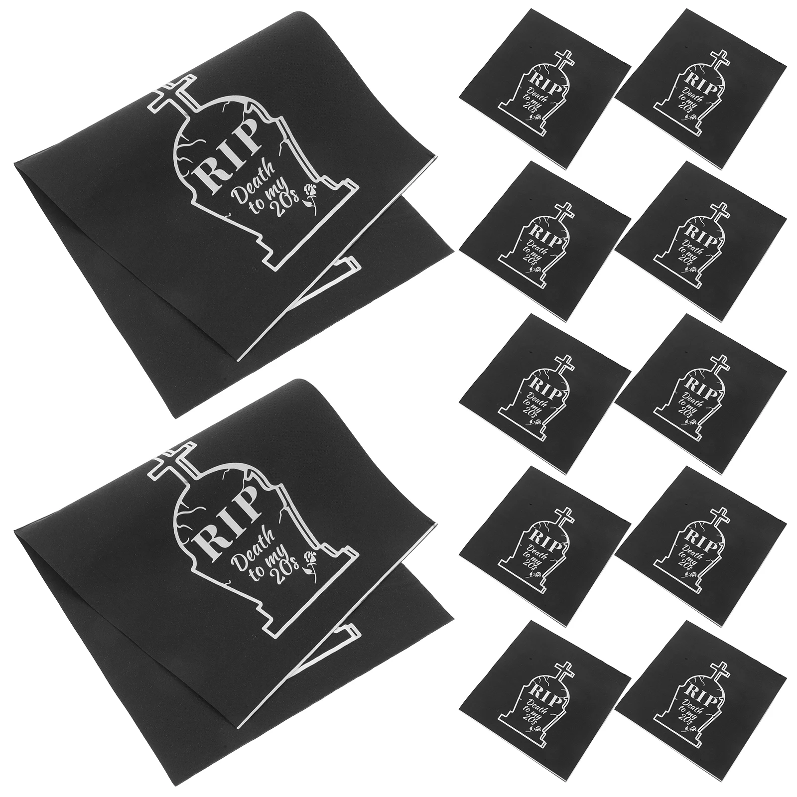 

20Pcs Halloween Napkins Black Tombstone Design Party Decorations Disposable Napkins for 20th Birthday