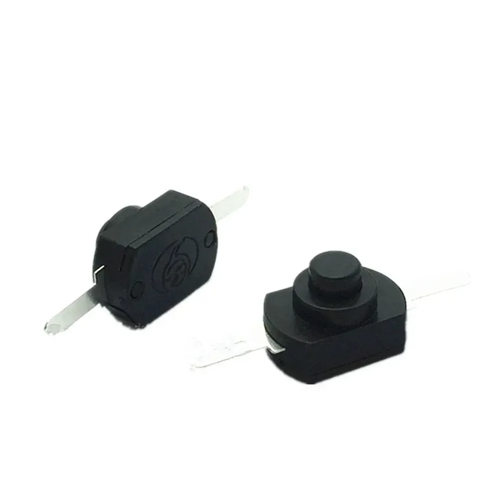 10pcs Switch 1A 30V Black Black + Silver Button DC 250V Latching Mini On Off Push Torch High Quality Brand New