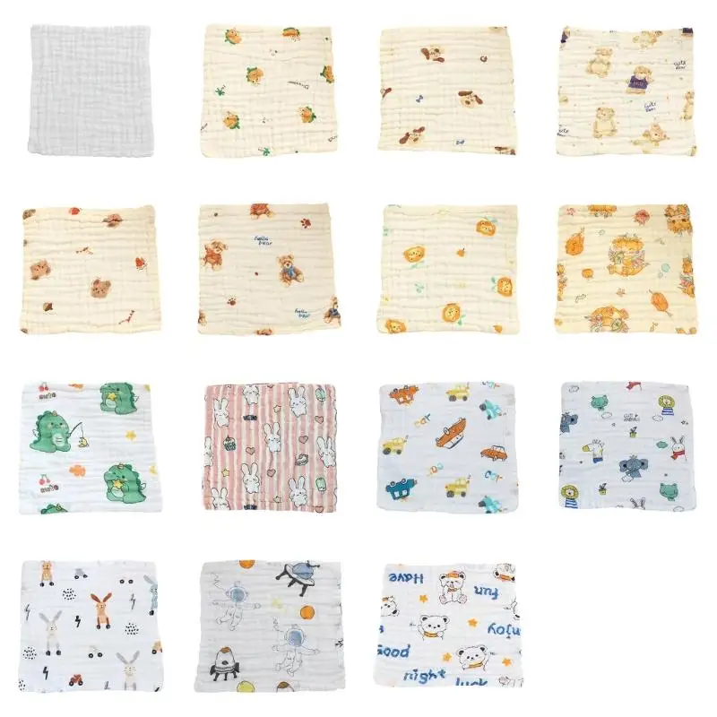 

U13F Versatile Infant Feeding Towel Cotton Bib Soft Absorbent 30x30cm for Daily Use