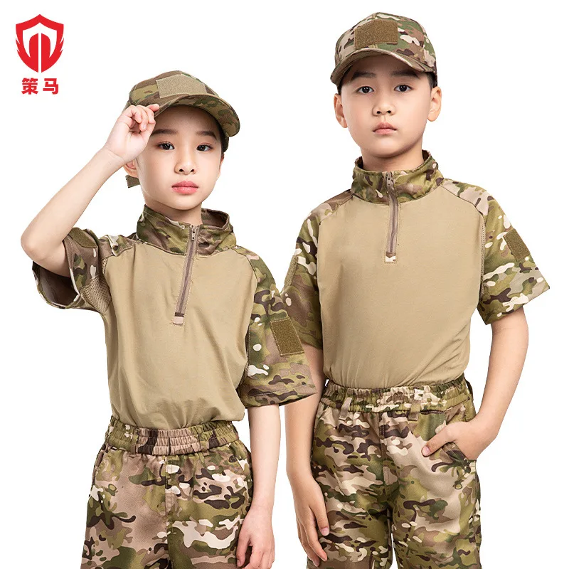 Kids Camouflage Tactical BDU Special Forces Boys Children Multicam Camo Outdoor Training Suit Combat Uniform Set