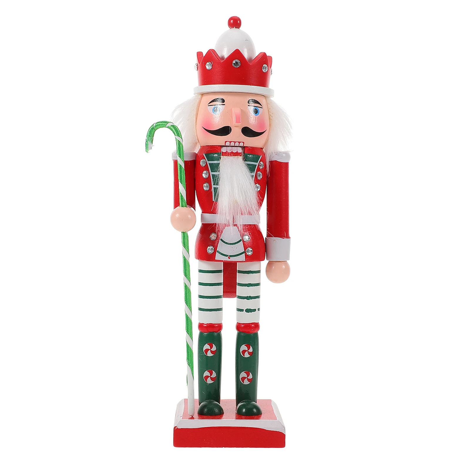 

Wooden Nutcracker Figure Xmas Christmas Decor Party Ornament Small Desktop Decoration Festival Home Display