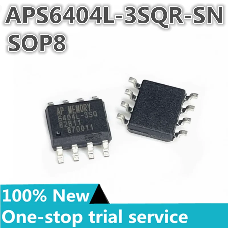 2-100PCS %New original APS6404L-3SQR-SN Silkscreen 6404L-3SQR SOP8 3.3V 64MBit pseudo-static RAM chip
