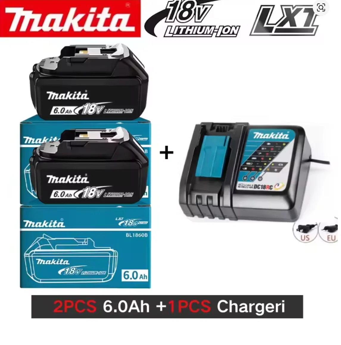 

100% Genuine 18V Makita 6Ah Makita Battery BL1840 BL1830B BL1850B BL1850 BL1860 BL1815 Replacement Lithium Battery