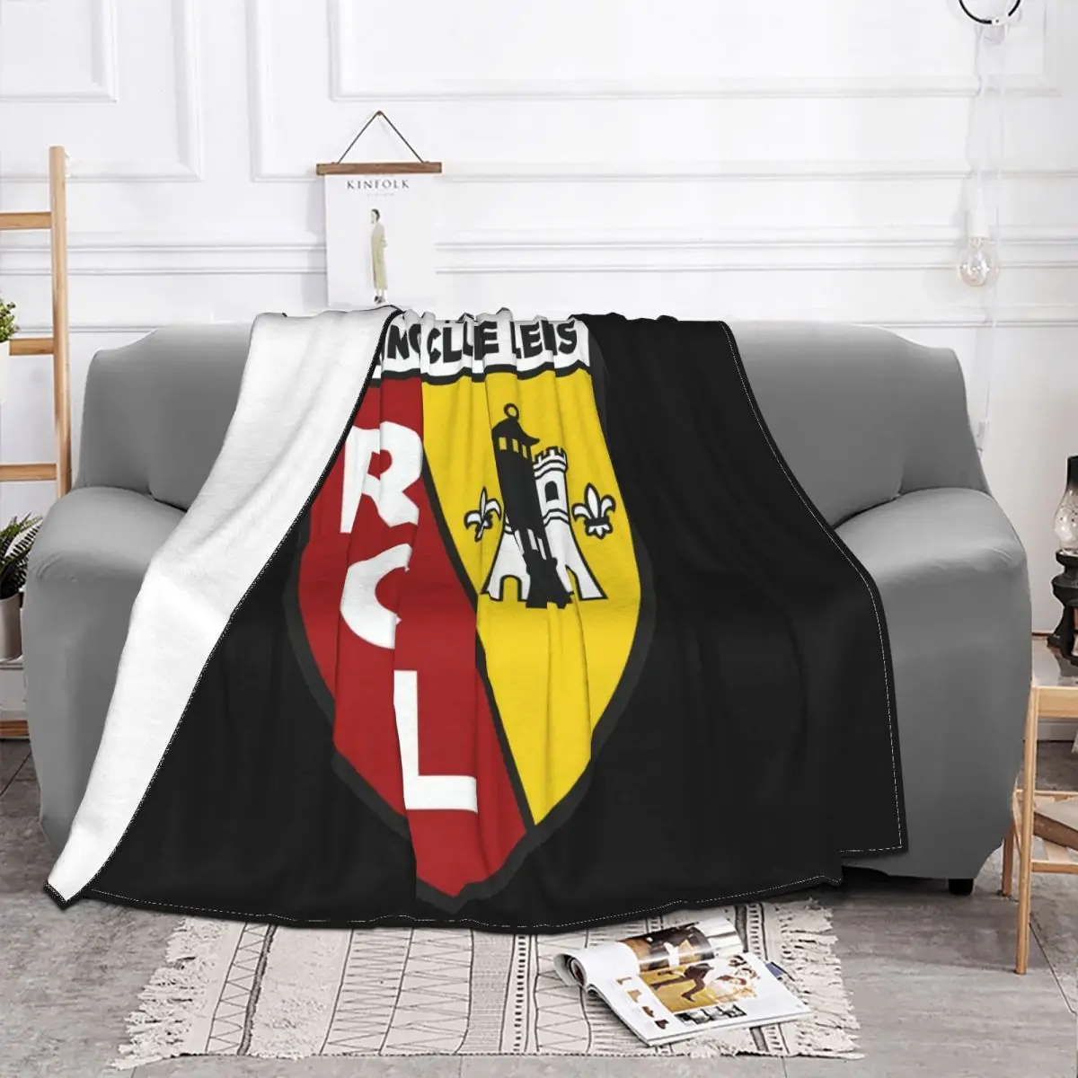 Clubs Football Rc Lens Blanket Bedspread On The Bed Living Room Bedspreads For Double Bed With Picture