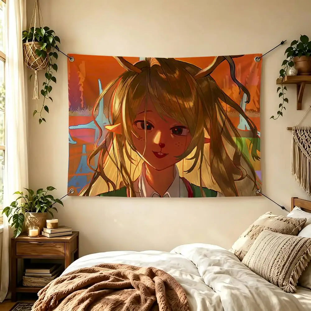 N-Noelle Holiday Deltarune G-Game Flags for Bedrooms Home Decor Items Outdoor Decors Garage Decoration Flaga