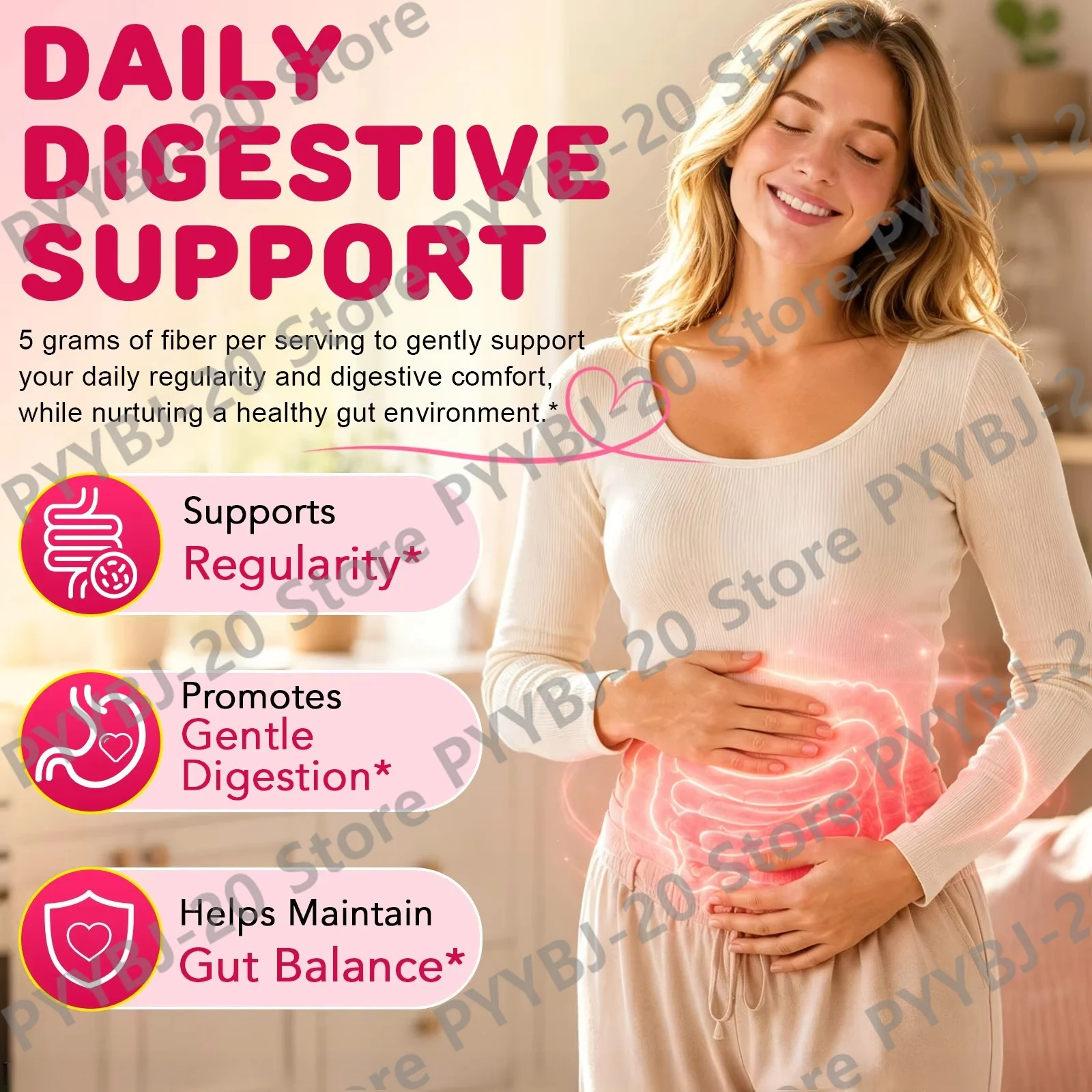 Acentiallabs Sugar Free Fiber Gummies - 5g Per Serving Supports Digestive System & Smooth Bowel Movement 60 Gummies