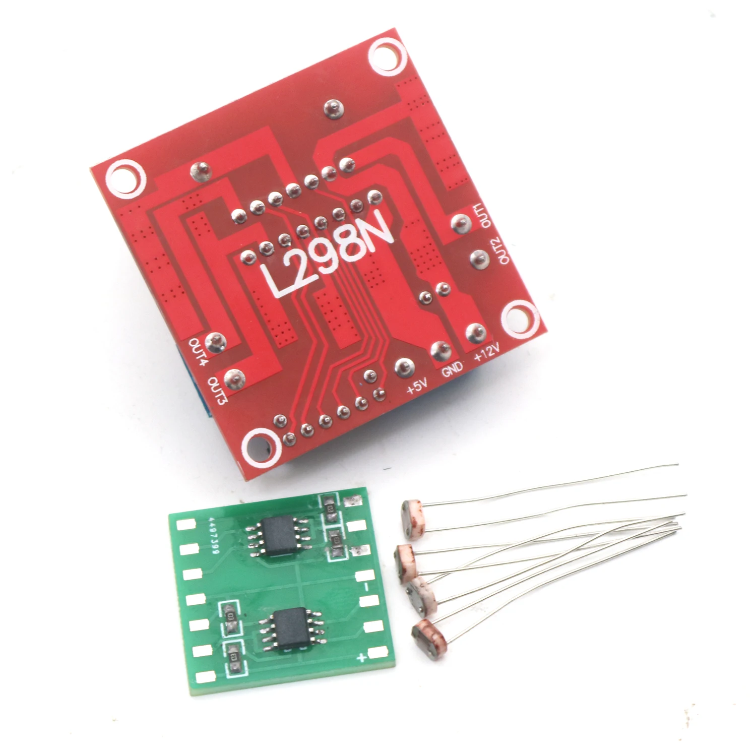 Imagem -03 - Solar Tracker com Eixo Duplo Solar Tracker com Sensor de Rastreamento Automático Placa de Acionamento do Motor Pcs 5539 Photoresistor L298n dc 12v