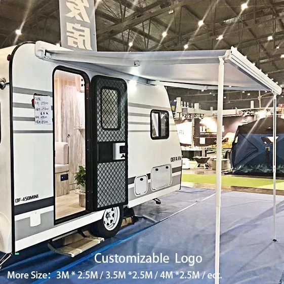 TYTXRV High-strength Aluminum Alloy Frame Thickened Oxford Fabric Manual Control Sunshade Caravan RV Awningscustom