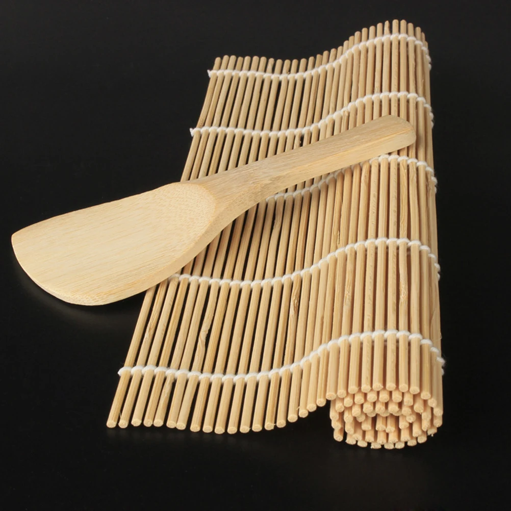 Estera para Sushi, almohadilla rodante de bambú, herramienta de cocina fácil de usar y limpiar para rollos Maki caseros, estera para Sushi de 24x24cm, 1 Uds.