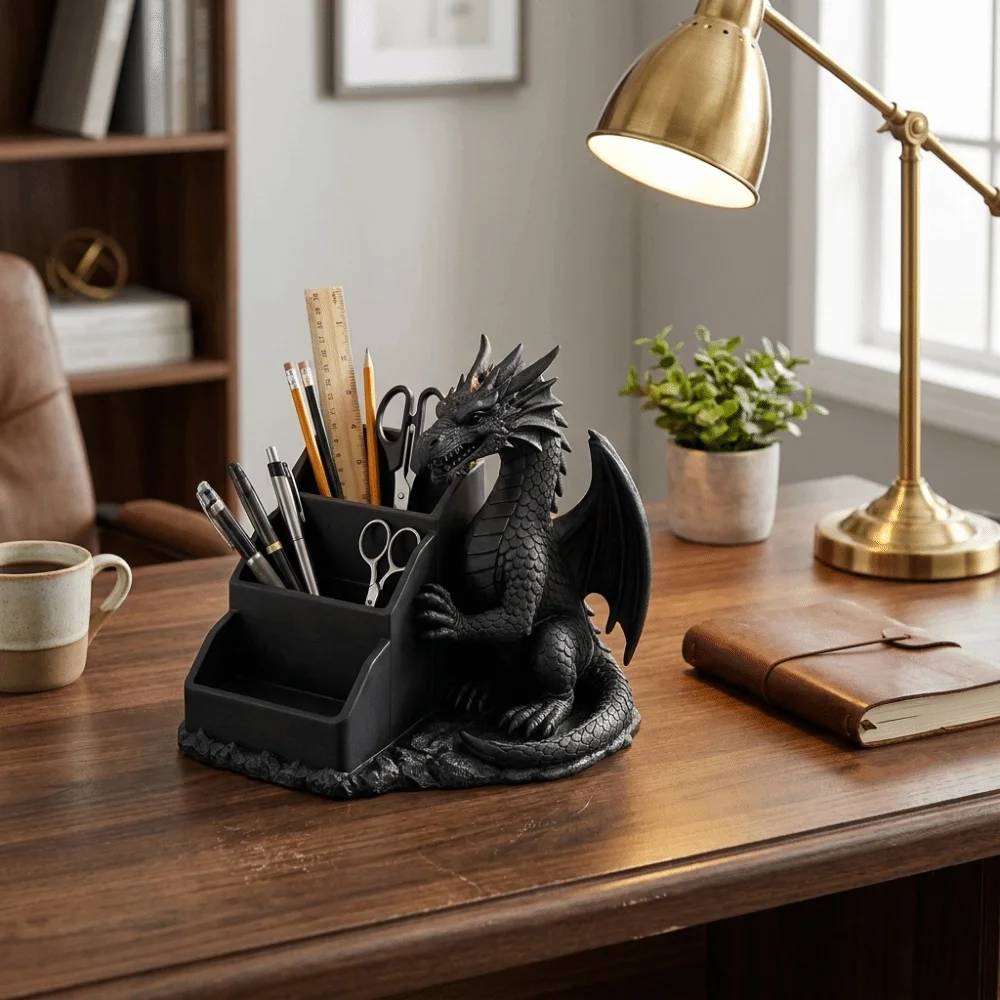 Creative 3D Printed Dragon Storage Tray Unique Realistic Gothic Dragon Storage Box Plastic Pen Holder Office