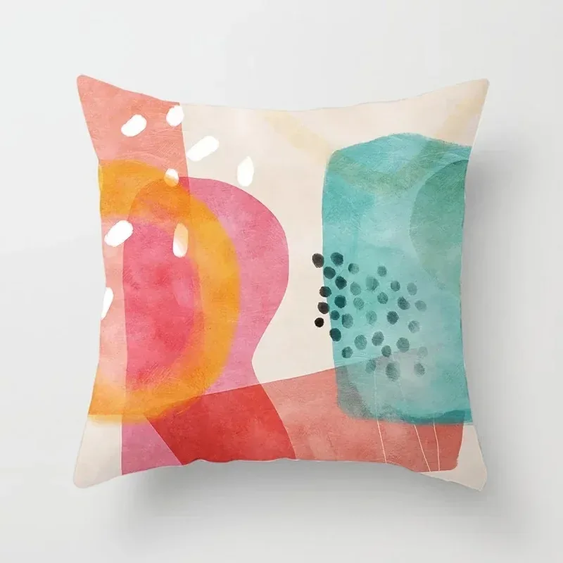 غطاء وسادة رمي إبداعي ملون مع طباعة قطيفة قصيرة لتزيين أريكة غرفة المعيشة وغطاء وسادة