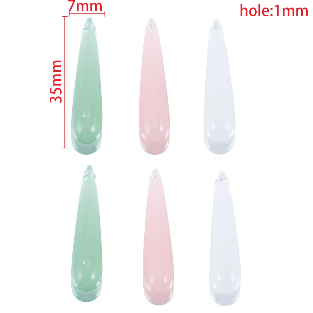 2/10pcs ยาว Water DROP อะคริลิคเรซิ่นลูกปัดสําหรับ DIY สไตล์จีนอุปกรณ์เสริมผม Hairpins Step Shake จี้เครื่องประดับวัสดุ