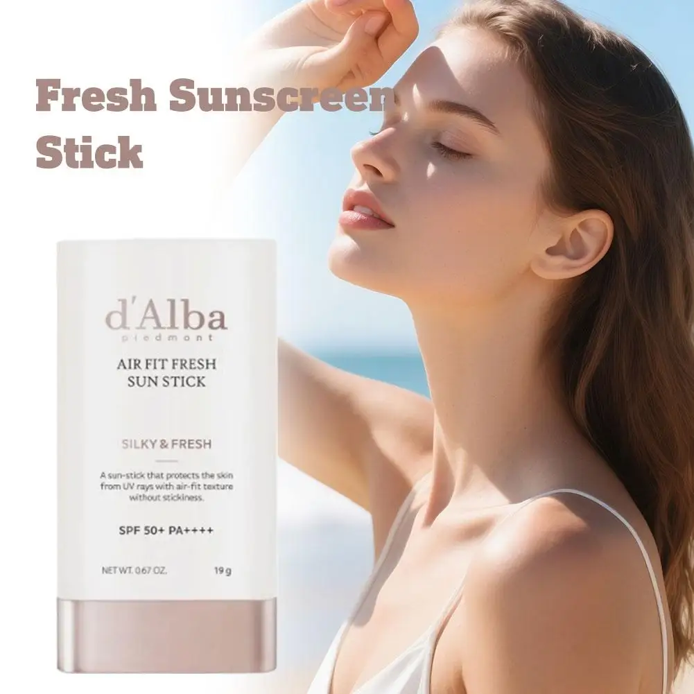 D'Alba Air Fit Fresh SPF50+ عصا واقية من الشمس مرطبة للشمس مهدئة للبشرة الحساسة غير لزجة اشراق العناية بالبشرة