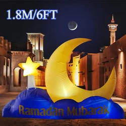 Ramadan Decoration Inflatable for Home Moon and Stars Balloon Ornament Garden Ramadan Mubarak Islam Muslim Party Supplies 2024