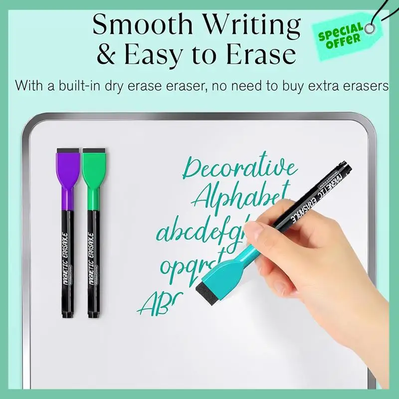 

A95Q-Dry Erase Markers, Magnetic Dry Erase Marker Fine Tip, White Board Marker Dry Erase, Whiteboard Marker With Eraser