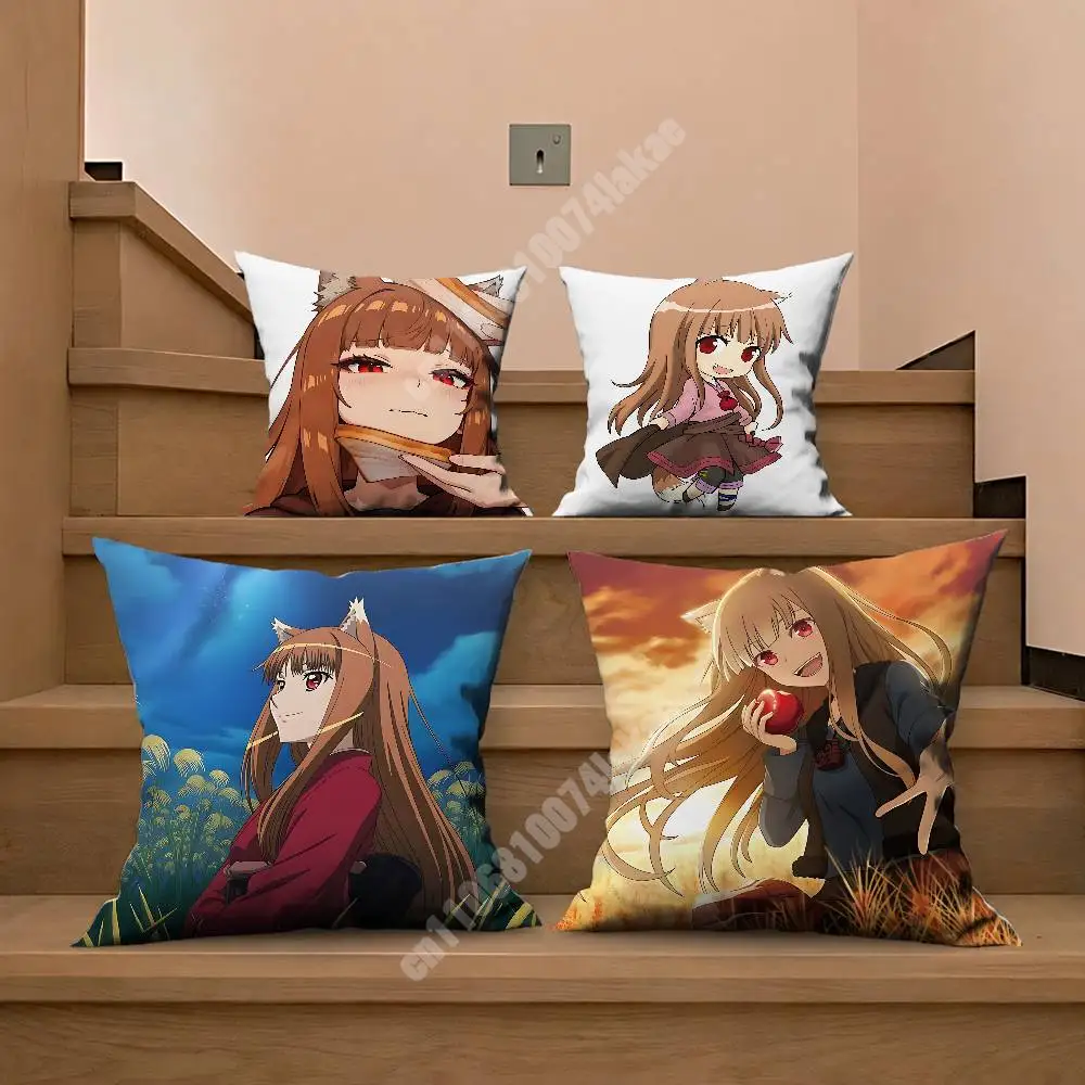 S-Spice and W-Wolf Holo The Wise Wolf Pillow Cover Cushion Case Sofa Couch Modern Apartment Decor Family Furnishing