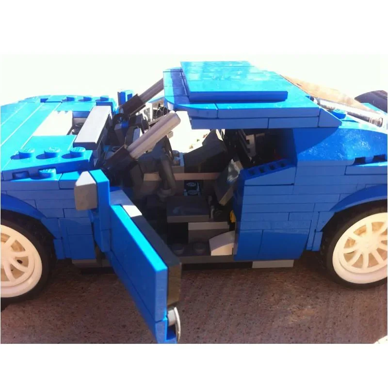 MOC-12228 Turbo Piste Voiture De dehors Assemblage D'épissage Nuit De Construction Modèle Adulte Enfants décennie s De Construction D'anniversaire Jouet Cadeau