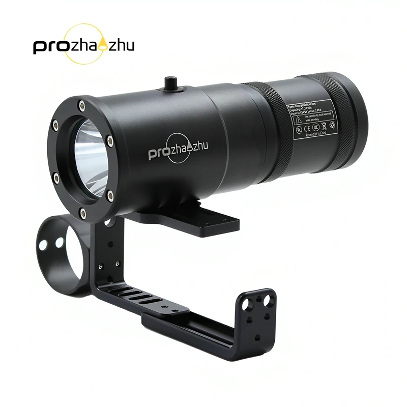 PROZHAOZHU DL-D09M 2500 Lumen Professional Handheld Diving Light IP68 200M Rechargeable Technical Dive Light with Goodman Handle