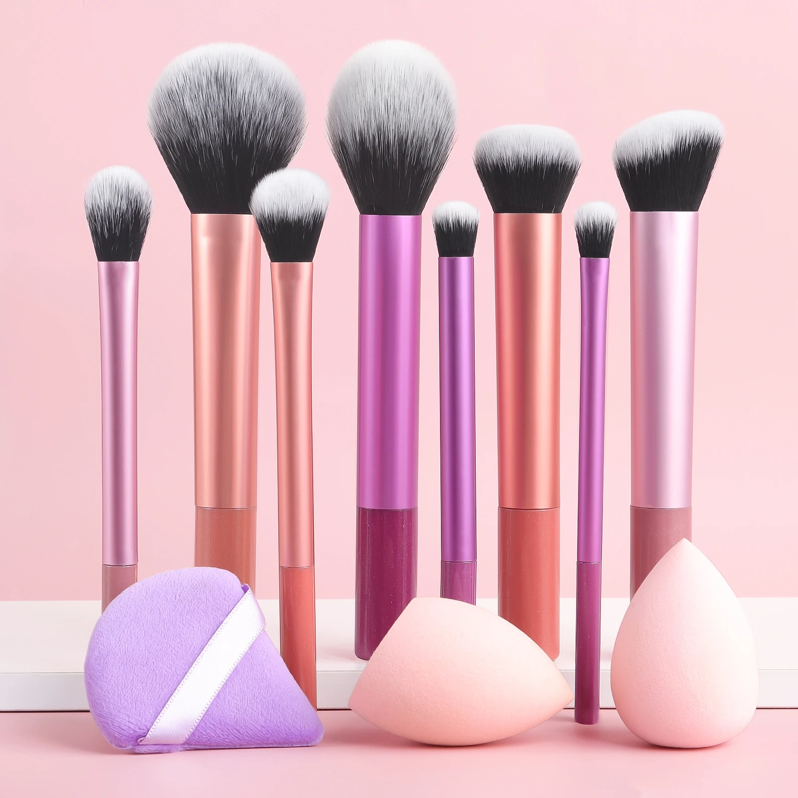 28-piece makeup tool set - 8-piece professional makeup brushes + toiletries set and washing bowl & puff sponge egg combination