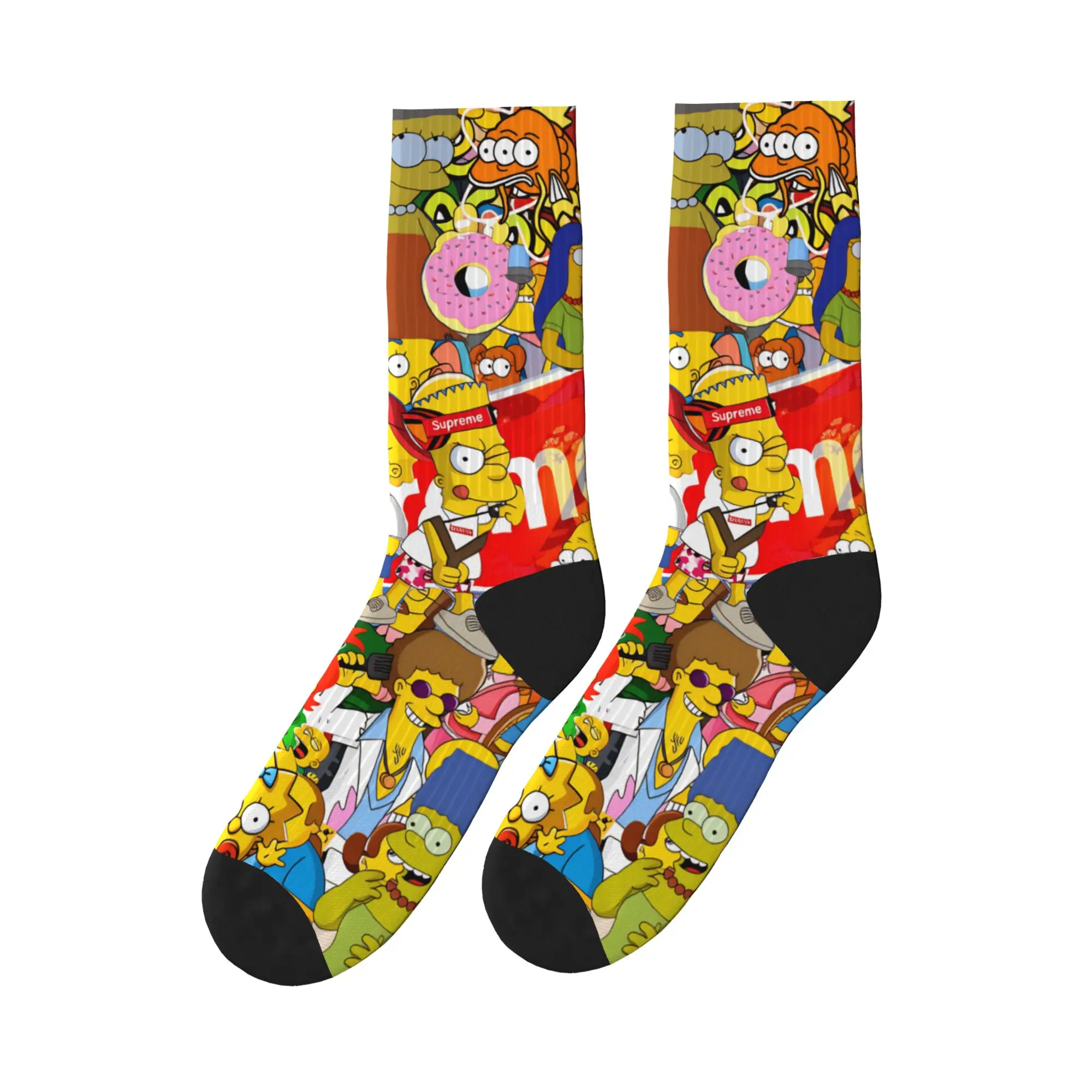 

Funny S-Simpsons Family Cartoon Characters Socks Harajuku Stockings Spring Non Slip Men Socks High Quality Climbing Socks