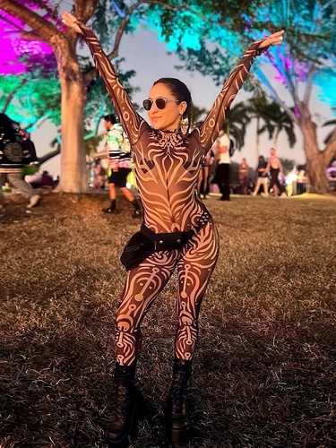 Nibber-mono transparente para mujer, cuello alto, estampado Vintage, manga larga, elástico, ajustado, Sexy, moda de medianoche, trajes de calle salvaje