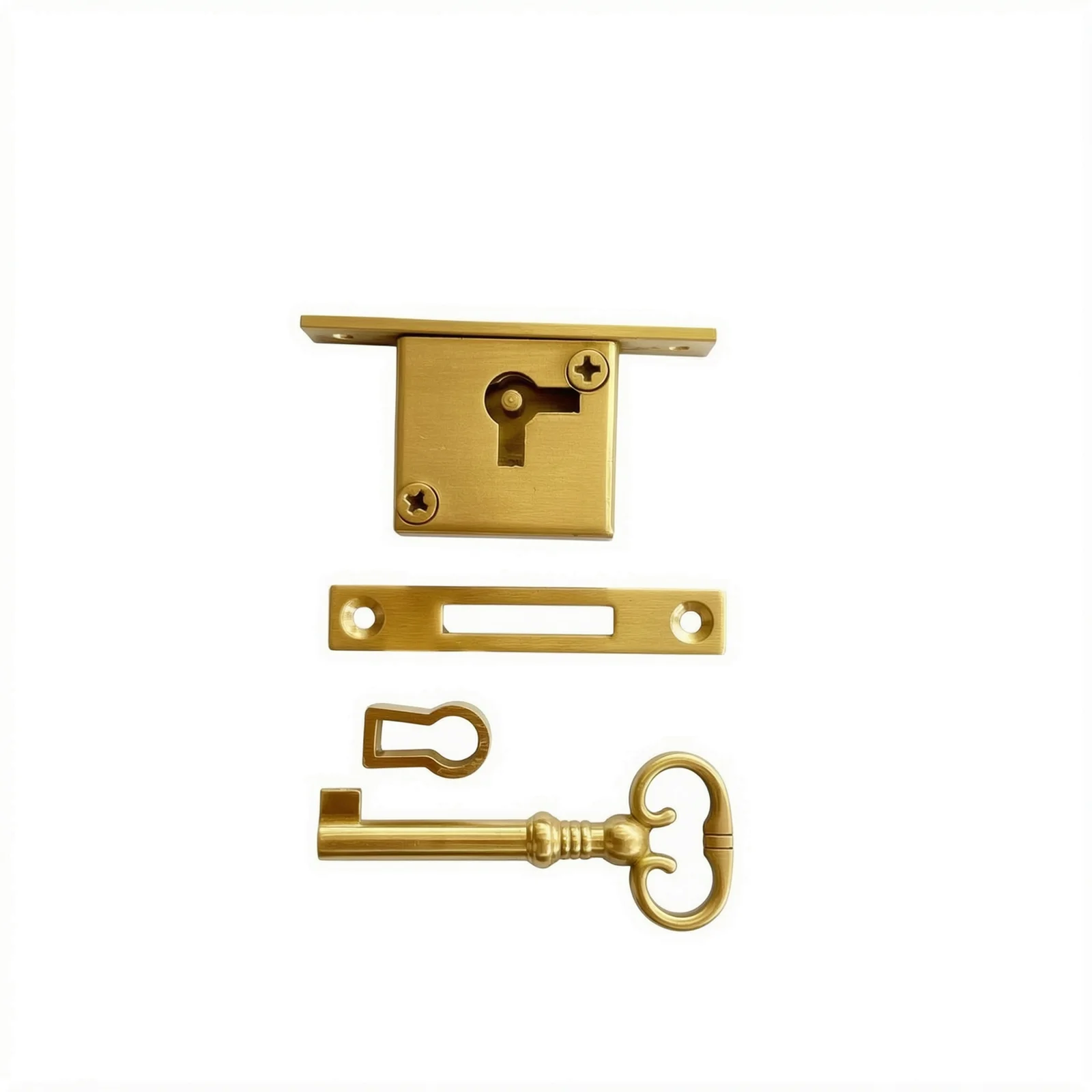 Brass Cabinet Lock Drawer Lock Square Brass Antique Chinese Style European Style